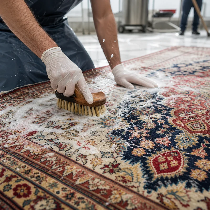 Yün halı yıkama — el dokuması, ipek halı